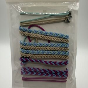 Wind and Water Braided No-Tangle Elastic Hair Ties - Set of 3